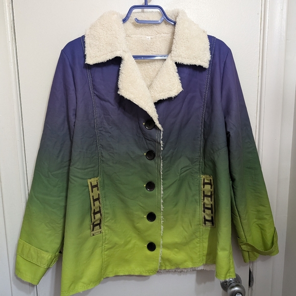 NWOT Ombre fleece lined light coat - Picture 1 of 4
